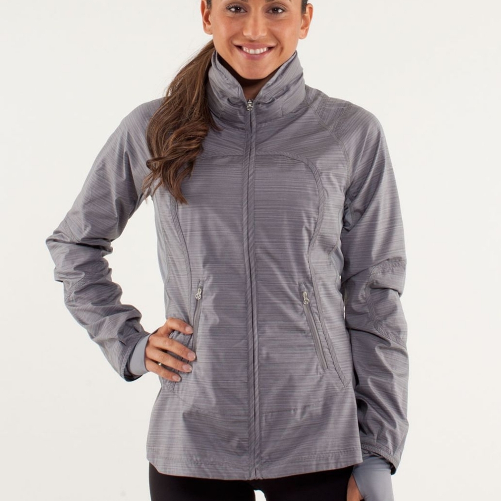Lululemon Run: Make A Break Jacket Twisted Stripe Fossil / Fossil